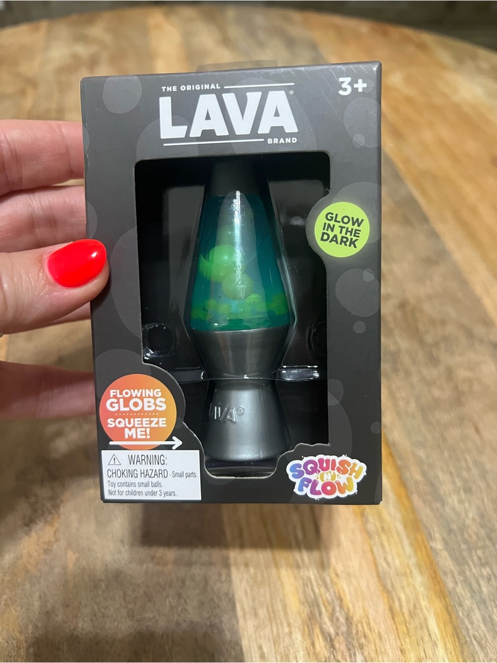 The original lava brand Glow-in-the-Dark Mini Lava Lamp Toy - Green